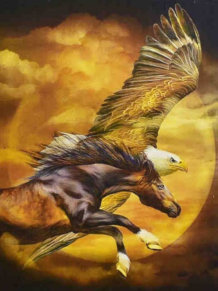 Amazon.co.jp: 1000ピース 木製パズル - ワシと馬 - 家の装飾